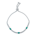 Jewelry wholesale Green Lab Gemstone Slider Bracelet – 0.75CT, 18K on S925 Silver