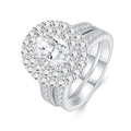 Jewelry wholesale Wholesale Moissanite D/VVS1 Luxury Oval-Cut Double Halo Engagement Ring Set – 925 Sterling Silver with 18K White Gold Vermeil, GRA Certified – Majestic & Timeless