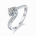 Jewelry wholesale Wholesale Moissanite 1CT D/VVS1 Round Cut Four-Prong Pavé Shoulder Engagement Ring – 18K White Gold Vermeil on 925 Silver, GRA Certified