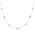 Jewelry wholesale 0.76 CTW · D/VVS1 Moissanite Clover Station Necklace — Four-Stone Lucky Motifs & Bezel Rounds, 18 K Yellow or White-Gold Vermeil on 925 Silver, 40 + 5 cm