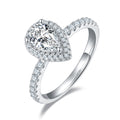 Jewelry wholesale Wholesale Moissanite D/VVS1 Pear Cut Three-Prong Vintage Pavé Engagement Ring – 18K White Gold Vermeil on 925 Silver, GRA Certified