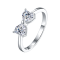 Jewelry wholesale 1.0 ct D/VVS1 Moissanite Ring — Heart-Cut Solitaire Design, 18 K White-Gold Vermeil on Solid 925 Silver