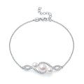 Jewelry wholesale Pearl Wave Bracelet – 8mm Freshwater Pearl, 18K on S925 Silver
