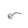 Jewelry wholesale Wholesale 316L Stainless Steel 20G Nose Screw  L-Shape Bezel CZ-Nose Stud