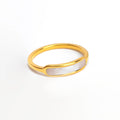 Jewelry wholesale Shell Inlay Ring Stainless Steel 18K Gold Plated Minimalist Wholesale Jewelry