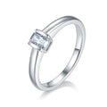 Jewelry wholesale Wholesale Moissanite D/VVS1 Emerald Cut Bezel-Set Solitaire Engagement Ring – 18K White Gold Vermeil on 925 Silver, GRA Certified