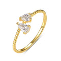 Jewelry wholesale Double Pear Moissanite Twist Ring – 0.65CT, 18K Gold on S925 Silver