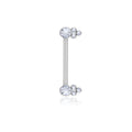 Jewelry wholesale Wholesale G23 Titanium 14G Internal Thread Triple CZ Graduated Style-Barbell Nipple