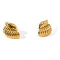 Jewelry wholesale Wholesale Swirl Trendy 304 Stainless Steel Stud Earrings-18K Gold Plated, Waterproof