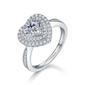 Jewelry wholesale Wholesale Moissanite D/VVS1 Heart Cut Three-Prong Vintage Pavé Engagement Ring – 18K White Gold Vermeil on 925 Silver, GRA Certified
