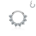 Jewelry wholesale Wholesale G23 Titanium 16G Clicker Hoop CZ Round-Ear/Nose Ring
