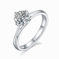 Jewelry wholesale Wholesale Moissanite 1CT D/VVS1 Round Cut Four-Prong Solitaire Engagement Ring – 18K White Gold Vermeil on 925 Silver, GRA Certified