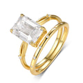 Jewelry wholesale Emerald Cut Moissanite Bridal Set – D Color VVS, 18K Gold on S925 Silver