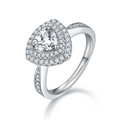 Jewelry wholesale Wholesale Moissanite D/VVS1 Trillion Cut Three-Prong Vintage Pavé Engagement Ring – 18K White Gold Vermeil on 925 Silver, GRA Certified