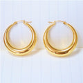 Jewelry wholesale Wholesale Classic Chunky Minimalist 304 Stainless Steel Hoop Earrings-18K Gold Plated, Waterproof