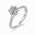 Jewelry wholesale Wholesale Moissanite 1CT D/VVS1 Round Cut Six-Prong Pavé Shoulder Engagement Ring – 18K White Gold Vermeil on 925 Silver, GRA Certified