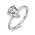 Jewelry wholesale Wholesale Moissanite D/VVS1 Pear Cut Three-Prong Solitaire Engagement Ring – 18K White Gold Vermeil on 925 Silver, GRA Certified