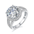 Jewelry wholesale Wholesale Moissanite 5CT D/VVS1 Round Cut Four-Prong Vintage Pavé Engagement Ring – 18K White Gold Vermeil on 925 Silver, GRA Certified