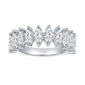 Jewelry wholesale Wholesale Moissanite D/VVS1 Marquise Cut Two-Prong Half-Eternity Anniversary Band – 18K White Gold Vermeil on 925 Silver，GRA Certified