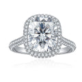 Jewelry wholesale Wholesale Moissanite D/VVS1 Radiant Cut Four-Prong Vintage Pavé Engagement Ring – 18K White Gold Vermeil on 925 Silver, GRA Certified