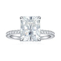 Jewelry wholesale Wholesale Moissanite D/VVS1 Radiant Cut Four-Prong Vintage Pavé Engagement Ring – 18K White Gold Vermeil on 925 Silver, GRA Certified