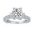 Jewelry wholesale Wholesale Moissanite 3CT D/VVS1 Round Cut Six-Prong Vintage Pavé Engagement Ring – 18K White Gold Vermeil on 925 Silver, GRA Certified