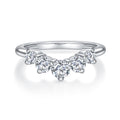 Jewelry wholesale Wholesale Moissanite D/VVS1 Round Cut Three-Prong 5-Stone Anniversary Band – 18K White Gold Vermeil on 925 Silver，GRA Certified