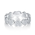 Jewelry wholesale Wholesale Moissanite D/VVS1 Heart Motif Pavé Eternity Band – 18K White Gold Vermeil on 925 Silver, GRA Certified