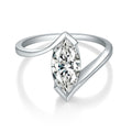 Jewelry wholesale Wholesale Moissanite  D/VVS1 Marquise Cut Channel-Set Solitaire Engagement Ring – 18K White Gold Vermeil on 925 Silver，GRA Certified