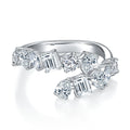 Jewelry wholesale Wholesale Moissanite D/VVS1 Pear&Round&Emerald&Marquise Cut Half-Eternity Band – 18K White Gold Vermeil on 925 Silver, GRA Certified