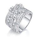 Jewelry wholesale Wholesale Moissanite D/VVS1 Round-Cut Multi-Row Pavé Statement Ring – 18K White Gold Vermeil on 925 Silver, GRA CertifiedWholesale Moissanite D/VVS1 Round-Cut Multi-Row Pavé Statement Ring – 18K White Gold Vermeil on 925 Silver, GRA Certified