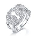 Jewelry wholesale Wholesale Moissanite D/VVS1 Round-Cut Pavé Intertwined Statement Ring – 18K White Gold Vermeil on 925 Silver, GRA Certified