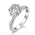 Jewelry wholesale Wholesale Moissanite 3CT D/VVS1 Round Cut Six-Prong Solitaire Twisted Pavé Engagement Ring – 18K White Gold Vermeil on 925 Silver, GRA Certified