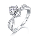 Jewelry wholesale Wholesale Moissanite 1CT D/VVS1 Round Cut Twisted Pavé Solitaire Engagement Ring – 18K White Gold Vermeil on 925 Silver, GRA Certified