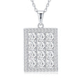 Jewelry wholesale Wholesale Moissanite D/VVS1 Princess-Cut Invisible-Set Rectangle Pendant Necklace – 18 K White-Gold Vermeil on 925 Silver, 40 + 5 cm Chain, GRA Certified