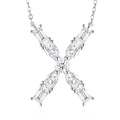 Jewelry wholesale Wholesale Moissanite D/VVS1 Mixed-Cut "X" Pendant Necklace – 18 K White-Gold Vermeil on 925 Silver, 40 + 5 cm Chain, GRA Certified