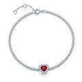 Jewelry wholesale Heart Lab Gemstone Tennis Bracelet – Halo, 18K on S925 Silver