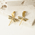 Jewelry wholesale Wholesale Dragonfly Vintage 304 Stainless Steel Drop Earrings – 18K Gold Plated, Waterproof