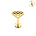 Jewelry wholesale Wholesale G23 Titanium 16G Internally Thread Diamond Flat Back Labret Stud