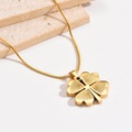 Jewelry wholesale Wholesale Four Leaf Clover Minimalist 304 Stainless Steel Pendant Necklace – 14K Gold Plated, Chain 24.41in + 2.36in, Waterproof