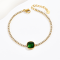 Jewelry wholesale Wholesale Cushion Cut Cubic Zirconia 304 Stainless Steel Tennis Bracelet – 14K Gold Plated, 6.7in +1.6in, Waterproof