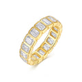 Jewelry wholesale Wholesale Moissanite D/VVS1 Emerald Cut Channel-Set Eternity Band – 18K Yellow Gold Vermeil on 925 Silver，GRA Certified