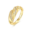 Jewelry wholesale Wholesale Moissanite D/VVS1 Pavé Crossover Twist Band – 18K Yellow Gold Vermeil on 925 Silver, GRA Certified