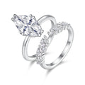 Jewelry wholesale Wholesale Moissanite D/VVS1 Marquise-Cut Bridal Set – 18K White Gold Vermeil on 925 Silver, GRA Certified