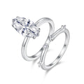 Jewelry wholesale 3.0 ct D/VVS1 Moissanite Bridal Ring Set — Marquise-Cut Center Stone with Matching Band, 18 K White-Gold Vermeil on Solid 925 Silver
