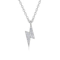 Jewelry wholesale Wholesale Moissanite D/VVS1 Round Cut Lightning Bolt Pendant Necklace – 18 K White-Gold Vermeil on 925 Silver, 40 + 5 cm Chain, GRA Certified