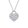 Jewelry wholesale Wholesale Moissanite D/VVS1 Round Cut Pave Heart Lock Pendant Necklace – 18 K White-Gold Vermeil on 925 Silver, 40 + 5 cm Chain, GRA Certified