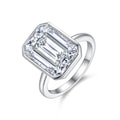 Jewelry wholesale Wholesale Moissanite  D/VVS1 Emerald Cut Solitaire Engagement Ring – 18K White Gold Vermeil on 925 Silver, GRA Certifiedv