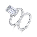 Jewelry wholesale Wholesale Moissanite D/VVS1 Emerald-Cut Solitaire Bridal Set – 18K White Gold Vermeil on 925 Silver, GRA Certified