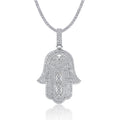 Jewelry wholesale Wholesale Moissanite D/VVS1 Fully Pavé Hand Pendant – 18K White-Gold Vermeil on 925 Silver, Pendant Only, GRA Certified